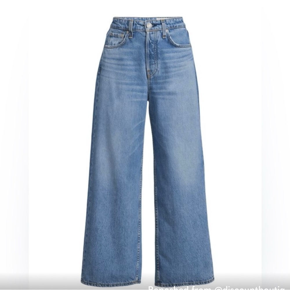 rag & bone New York ruth super high rise wide leg ankle Jeans frant color sz 29 - Picture 2 of 12